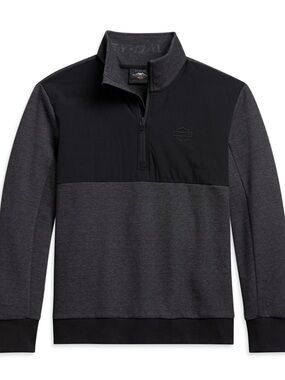 Harley-Davidson Gray Black 1/4 Zip Mock Neck Pullover Logo Sweater